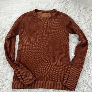 Lululemon Rest Less Pullover Grid Warp Date Brown / Desert Sun